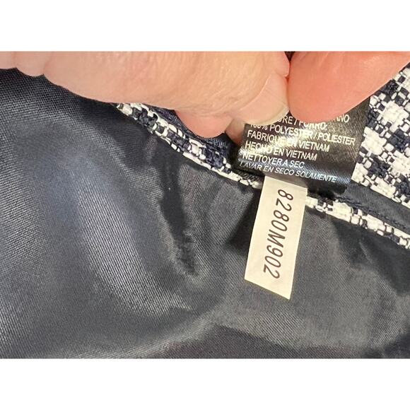 Tahari ASL Women's Check Suit Blazer Office Siren Corpcore Blue Lined Size 10 - Picture 11 of 15